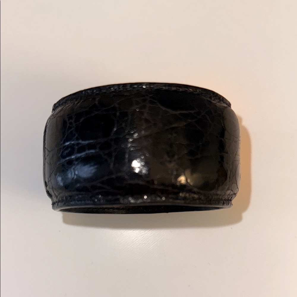 Prada Black Leather Cuff Bracelet